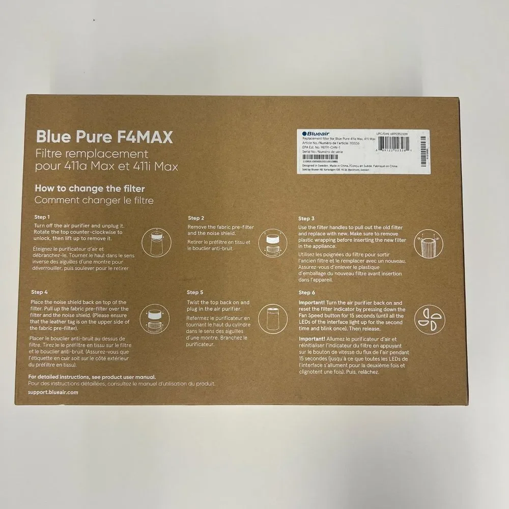 Blueair‎ F4MAX Replacement PAC Filter for 411 Max